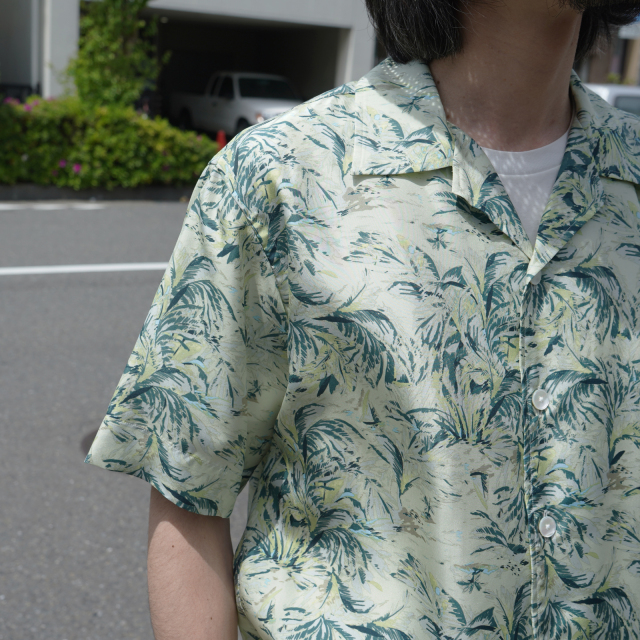 AURALEE PRINTED AIRY SILK HALF-SLEEVED SHIRT