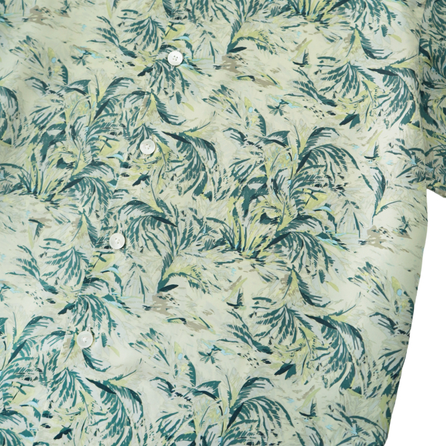 AURALEE PRINTED AIRY SILK HALF-SLEEVED SHIRT