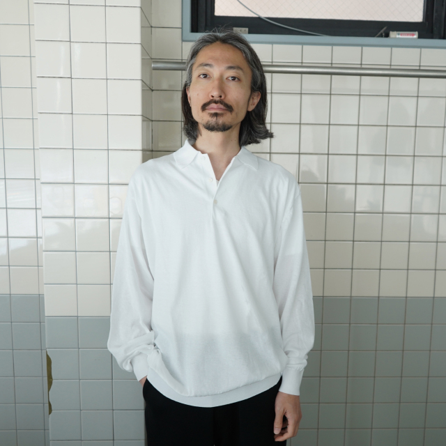 COMOLI コットン ニットポロ