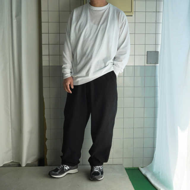 COMOLI コットン クルーネックニット