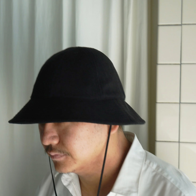 COMOLI ブラック　シルクネップ ハット COMOLI (コモリ) シルクネップ ハット