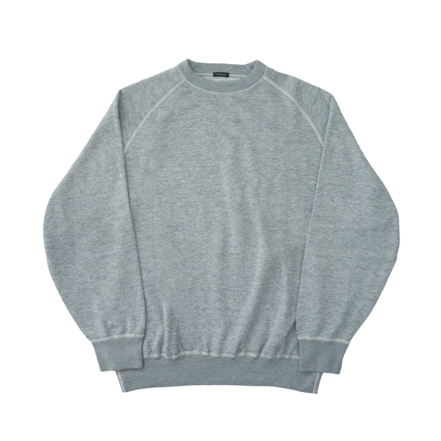 COMOLI グレー裏毛 クルーネック GRAY