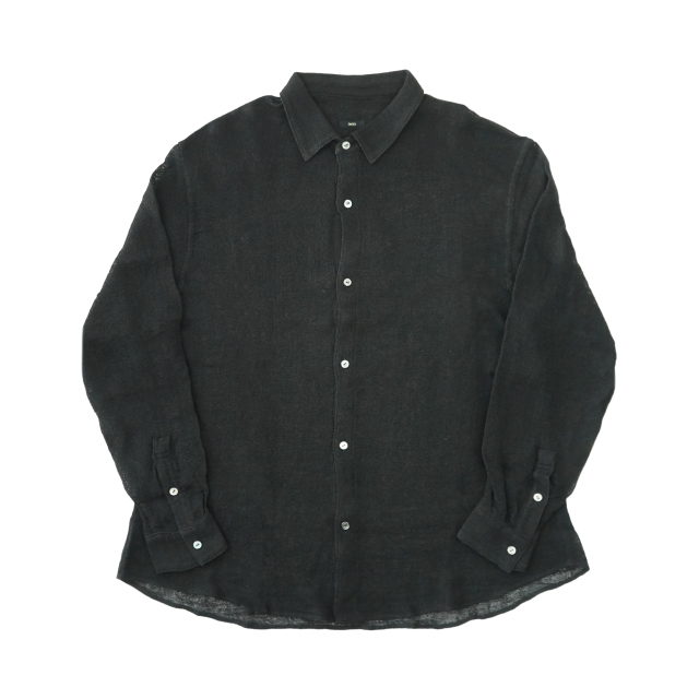 awasa linen mesh regular collar shirt
