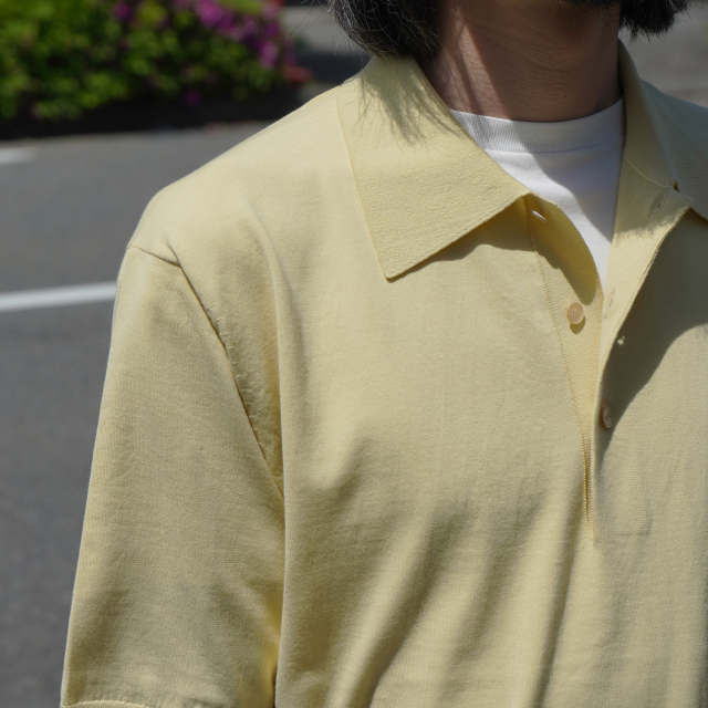 AURALEE GIZA HIGH GAUGE KNIT POLO