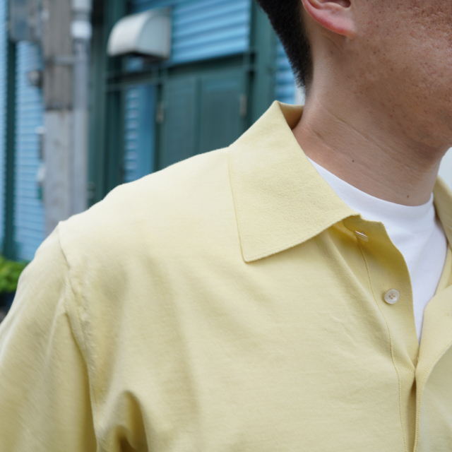 AURALEE GIZA HIGH GAUGE KNIT POLO