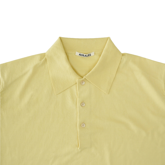 AURALEE GIZA HIGH GAUGE KNIT POLO