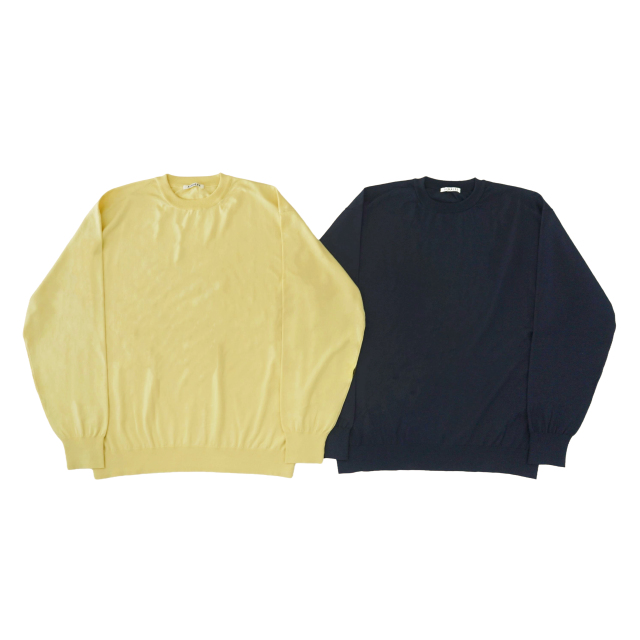 AURALEE GIZA HIGH GAUGE KNIT P/O