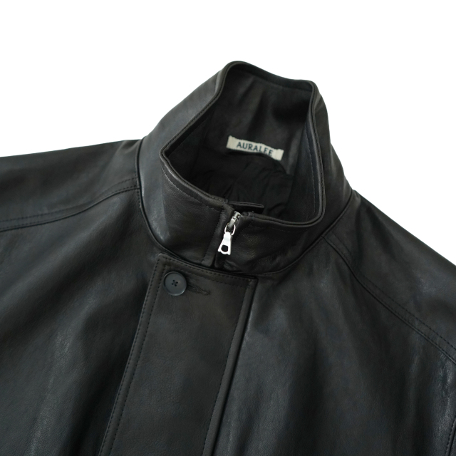 AURALEE TEXTURED LAMB LEATHER BLOUSON