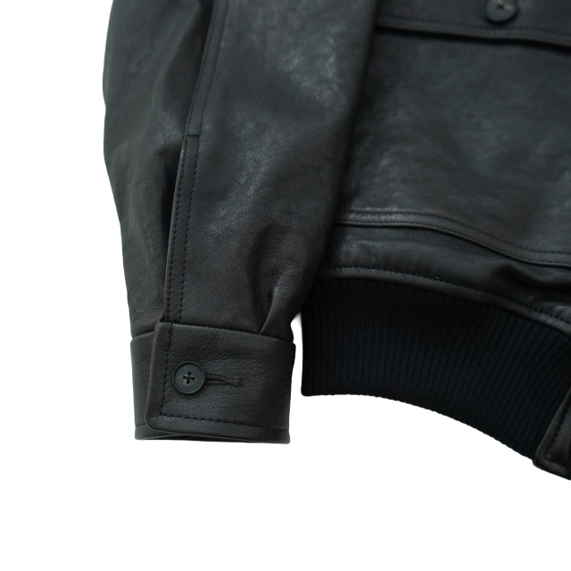 AURALEE TEXTURED LAMB LEATHER BLOUSON