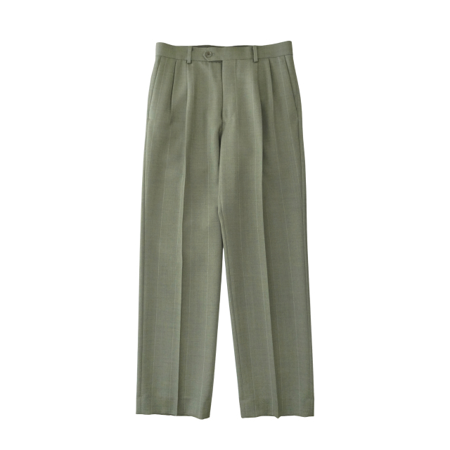 AURALEE BLUEFACED WOOL TWO-TUCK SLACKS