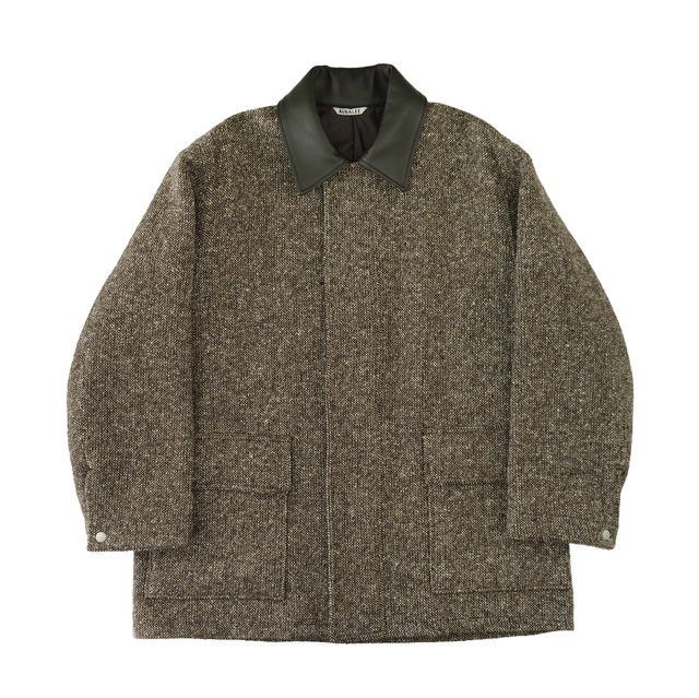 AURALEE HOMESPUN TWEED ZIP BLOUSON