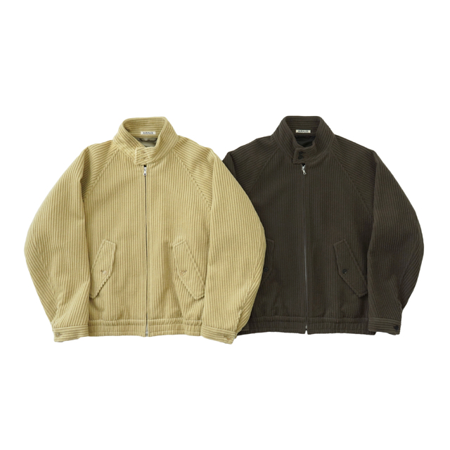 AURALEE WOOL CASHMERE CORDUROY ZIP BLOUSON