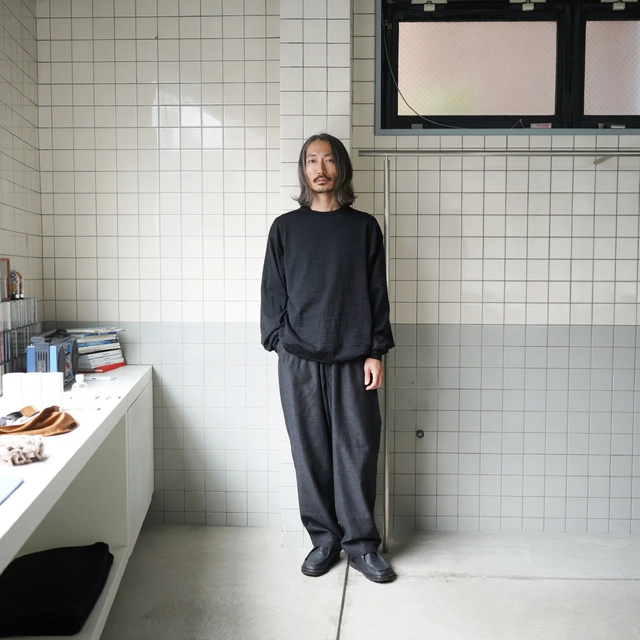 ウールクルーネックニット Comoli ウールニット COMOLI ウール クルー