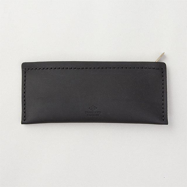 TF レザーペンケース フラット M 黒 (07100541)