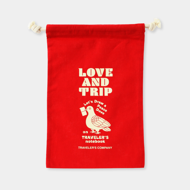 TF コットンバッグ ＜M＞ LOVE AND TRIP レッド (07101219)