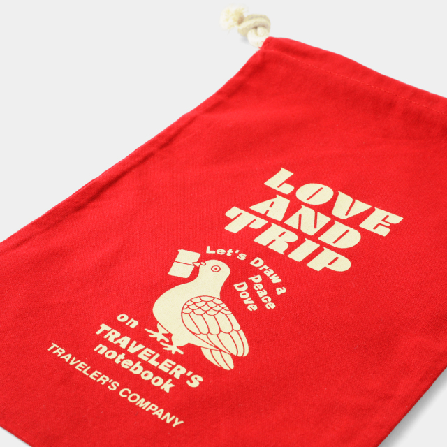 TF コットンバッグ ＜M＞ LOVE AND TRIP レッド (07101219)