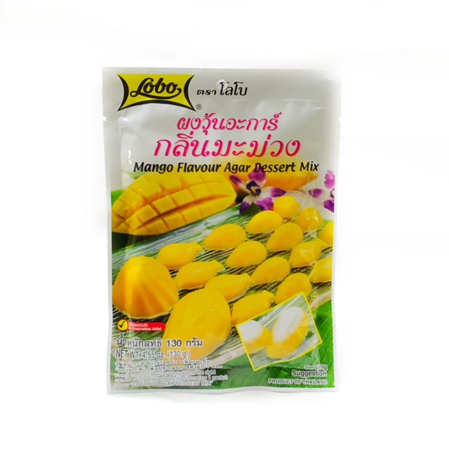 タイ風寒天の素 マンゴー味 LOBO 130g (Mango Flavour Agar Dessert Mix)