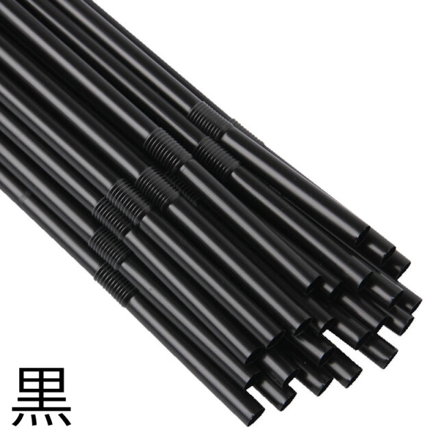 曲がるストロー　黒30ｃｍ　500本 フレックスストロー