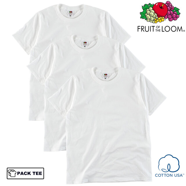 3枚まとめ売りFRUIT OF THE LOOM フルーツオブザルーム　Tシャツ FRUIT OF THE LOOM 日本人向け仕様 T-shirt 3pc SET（フルーツ