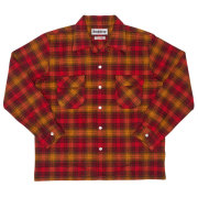 【BACKDROP】 OPEN COLLAR NEL SHIRT (Red)