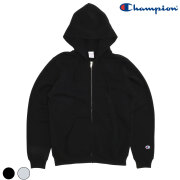 【CHAMPION】 FULL ZIP HOODED SWEAT SHIRT (C5-Q101) (Black)