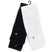 【HEALTH KNIT】 SOLID TUBE SOCKS 2P (Black/White)