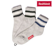 【HEALTH KNIT】 Slab 3P M-Socks 3-Line 191-3676 (KHA/LNVY/CHA)