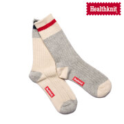 【HEALTH KNIT】 Jazz Nep 2P L-Socks 191-3628 (GRY/IVY)