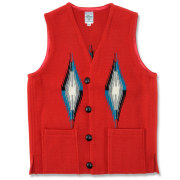 【ORTEGA'S】 SQUARE FRONT CHIMAYO VEST Size38 (Red)