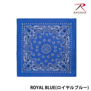 【ROTHCO】PAISLEY BANDANA - 55cm角/Royal Blue