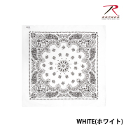 【ROTHCO】PAISLEY BANDANA - 55cm角/White
