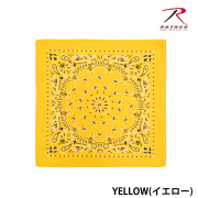 【ROTHCO】PAISLEY BANDANA - 55cm角/Yellow