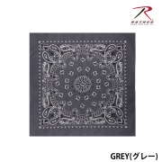 【ROTHCO】PAISLEY BANDANA - 55cm角/Grey