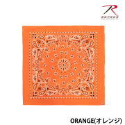 【ROTHCO】PAISLEY BANDANA - 55cm角/Orange