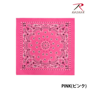 【ROTHCO】PAISLEY BANDANA - 55cm角/Pink