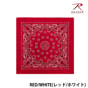 【ROTHCO】PAISLEY BANDANA - 55cm角/Red/White