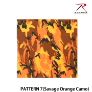 【ROTHCO】CAMO BANDANA - 55cm角/Savage Orange Camo