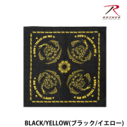 【ROTHCO】 DON'T TREAD ON ME BANDANA - 55cm角./Black/Yellow