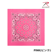 【ROTHCO】PAISLEY BANDANA - 68cm角/Pink