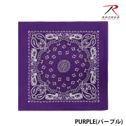 【ROTHCO】PAISLEY BANDANA - 68cm角/Purple