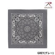 【ROTHCO】PAISLEY BANDANA - 68cm角/Grey