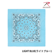 【ROTHCO】PAISLEY BANDANA - 68cm角/Light Blue