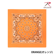 【ROTHCO】PAISLEY BANDANA - 68cm角/Orange