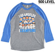 【500LEVEL】 LOS ANGELES BASEBALL 2020 CHAMPIONS RAGLAN TEE (Royal/Heather Gray)
