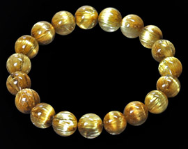 限定1個!最高品質タイチン キャッツ ゴールドルチルの10mmブレスレット【タイプ2】　