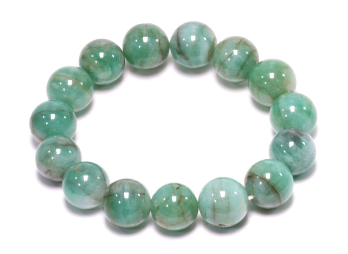 限定!特価!エメラルドAAA'　13-13.7mmUPブレスレット　 【天然石・パワーストーン】