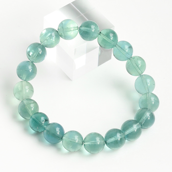 限定!ブルーグリーンフローライトの約10mmブレスレット　[No.2]