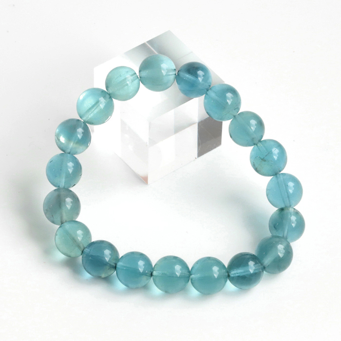 限定!ブルーグリーンフローライトの約10mmブレスレット　[No.6]