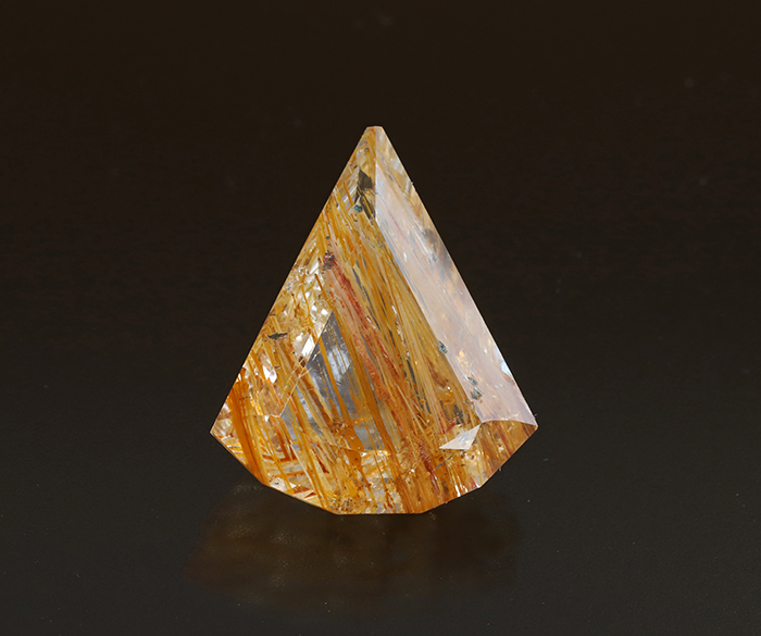 限定!珍品☆スリランカ・コロンナ産 トパーズインルチル（ゲーサイト）のルース 　No.2　20.0×16.7mm　　　　
