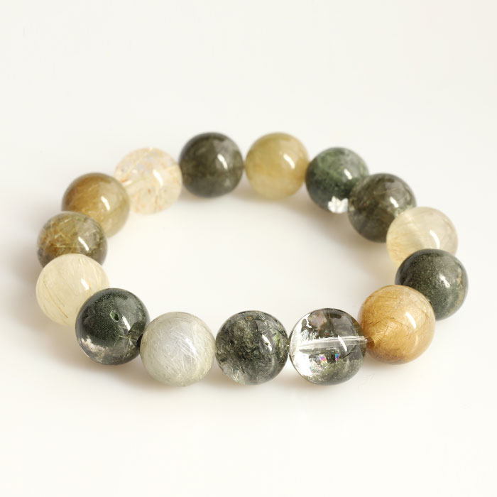 【伊勢】限定!ヒマラヤ★ネパール産★ガネッシュヒマール水晶の約12.7~14mmブレスレット　【2】　/4月 ise8